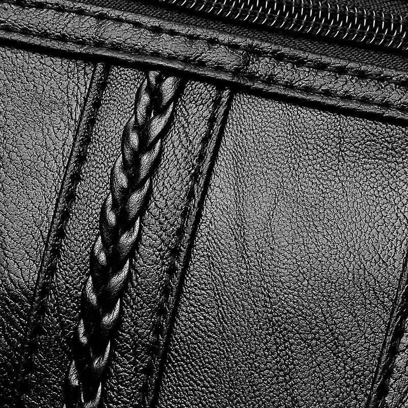 New Ladies Bags PU Single Shoulder Messenger Bag Soft Surface Zipper Women Crossbody Simple Gorgeous Black Shopping Handbags