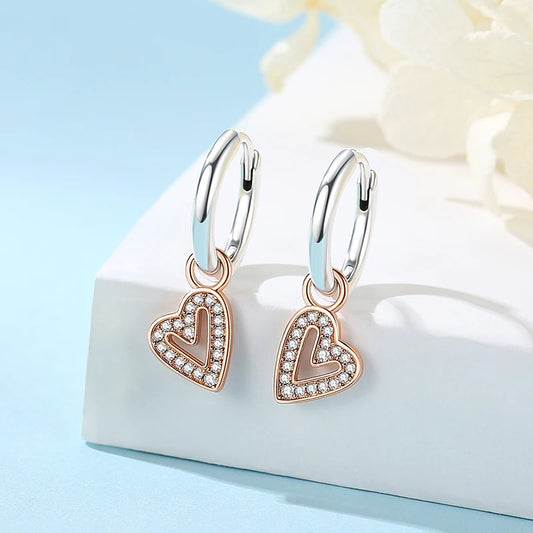Original 925 Sterling Silver Earrings 2026 Stud Hoop Crystal Earings For Women Rose Gold Crown Heart Infinity Bee Earing Jewelry