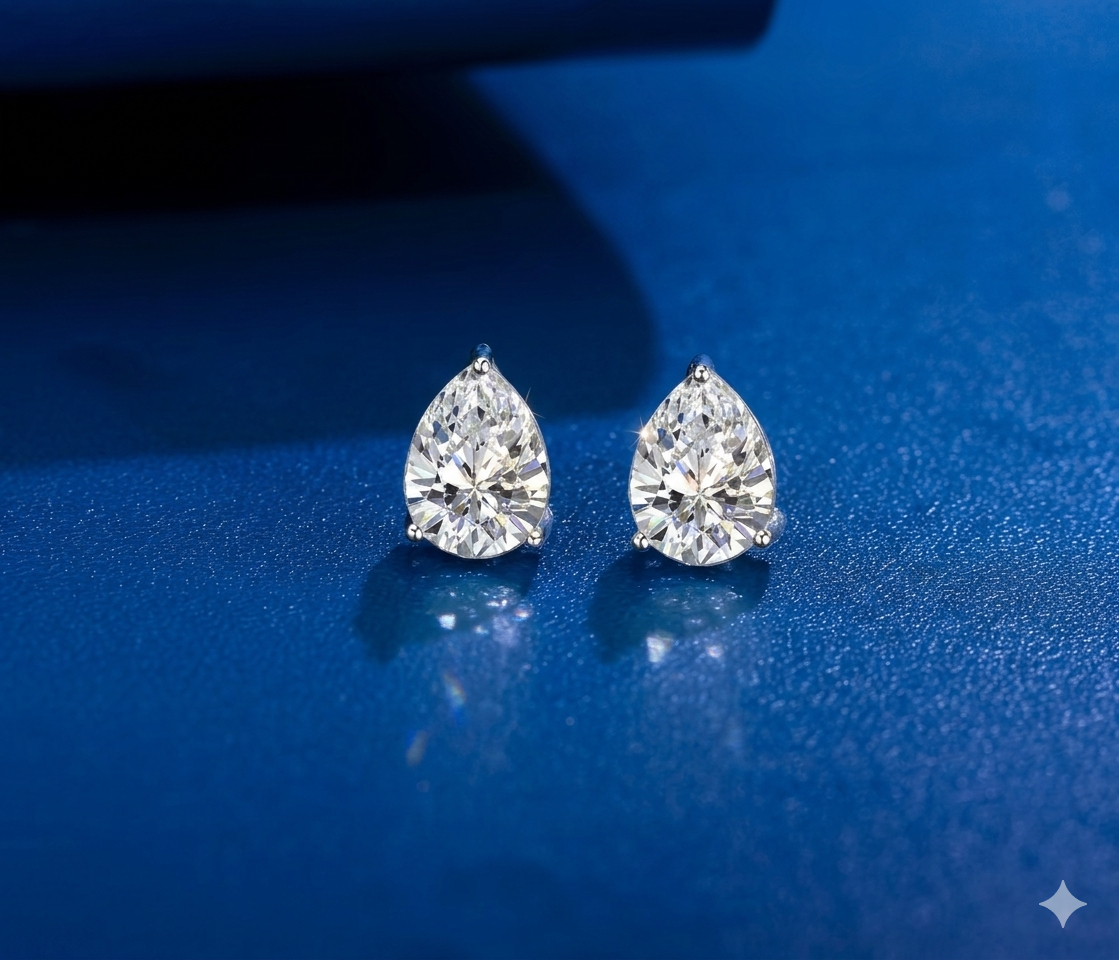 QooLady S925 Sterling Silver Shiny Cubic Zirconia Water Drop Stud Earrings for Women Trendy Party Jewelry Accessories Gift SE127