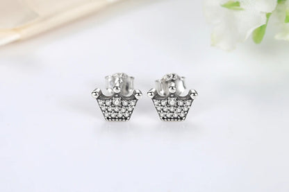 Original 925 Sterling Silver Earrings 2026 Stud Hoop Crystal Earings For Women Rose Gold Crown Heart Infinity Bee Earing Jewelry