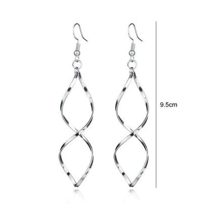 Gold Color Metal Drop Earrings Irregular Hollow Heart Pendants Earrings Twisted Geometric Personality Earrings for Women