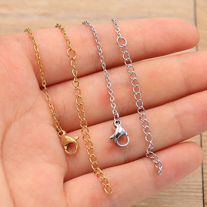PULCHRITUDE Lote de 5 unidades de cadenas de 45 cm y 4 mm para hombre y mujer, collar con eslabones de acero inoxidable dorado/plateado, cadena cubana para fabricación de joyas