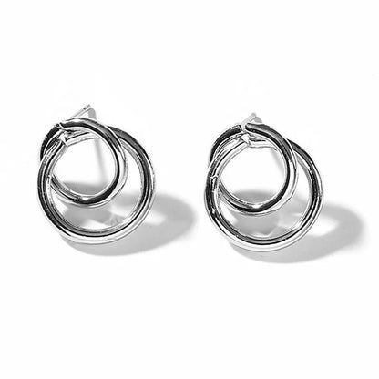 Gold Color Metal Drop Earrings Irregular Hollow Heart Pendants Earrings Twisted Geometric Personality Earrings for Women