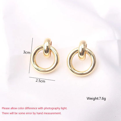 Gold Color Metal Drop Earrings Irregular Hollow Heart Pendants Earrings Twisted Geometric Personality Earrings for Women