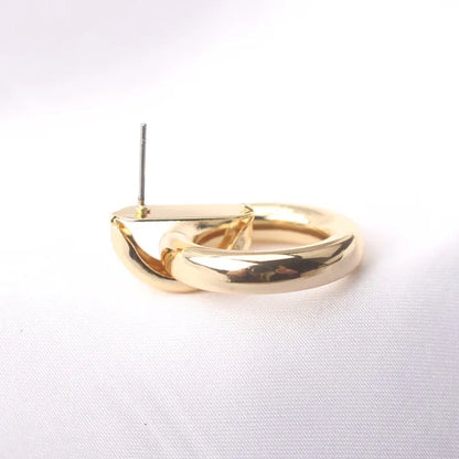 Gold Color Metal Drop Earrings Irregular Hollow Heart Pendants Earrings Twisted Geometric Personality Earrings for Women