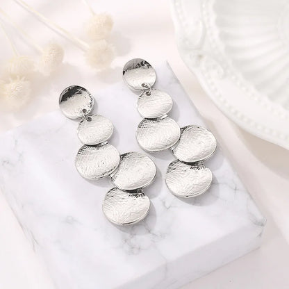 Gold Color Metal Drop Earrings Irregular Hollow Heart Pendants Earrings Twisted Geometric Personality Earrings for Women