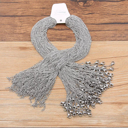 PULCHRITUDE Lote de 5 unidades de cadenas de 45 cm y 4 mm para hombre y mujer, collar con eslabones de acero inoxidable dorado/plateado, cadena cubana para fabricación de joyas