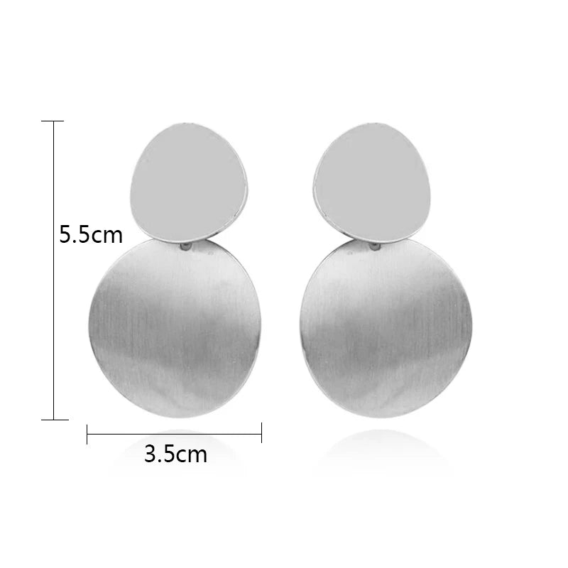 Gold Color Metal Drop Earrings Irregular Hollow Heart Pendants Earrings Twisted Geometric Personality Earrings for Women