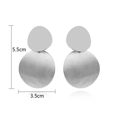 Gold Color Metal Drop Earrings Irregular Hollow Heart Pendants Earrings Twisted Geometric Personality Earrings for Women