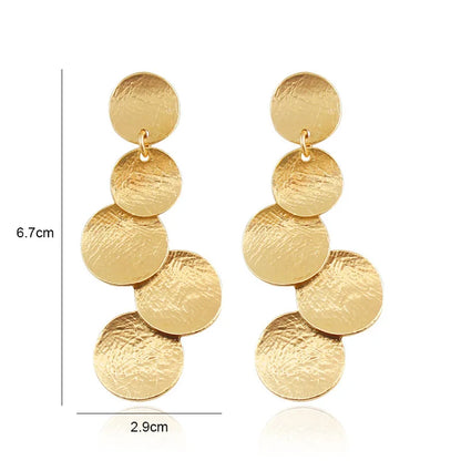 Gold Color Metal Drop Earrings Irregular Hollow Heart Pendants Earrings Twisted Geometric Personality Earrings for Women