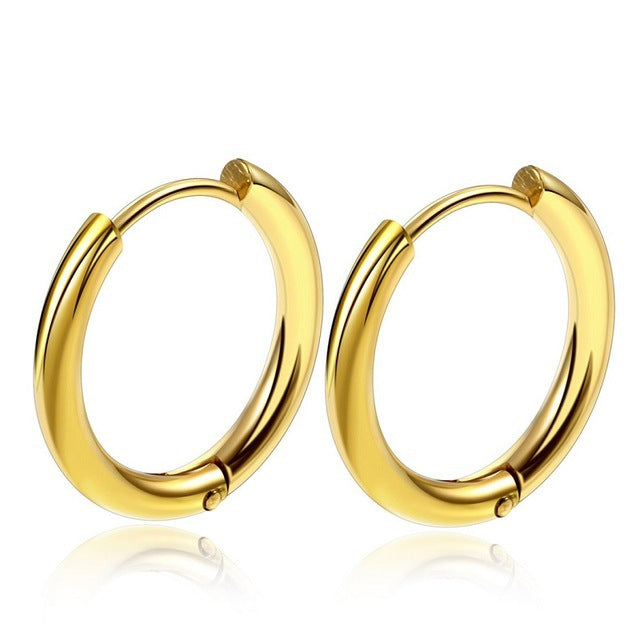 1 Par Aretes de Aro de Acero Inoxidable para Mujer y Hombre Color Oro Pequeños Aretes Joyería de Niña Pendientes Mujer Aretes Perforación de Cartílago