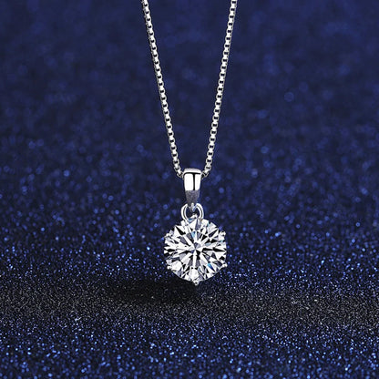 Butterflykiss 6.5mm 1.0 Carat D Moissanite Necklaces Rose Gold Plated Pendant Original Real S925 Silver Chain Jewelry For Women