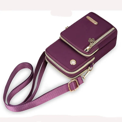 Portable Oxford Mini Phone Bag Multi-layer Zipper Travel Crossbody Bag Handbag Waterproof Sports Arm Bags