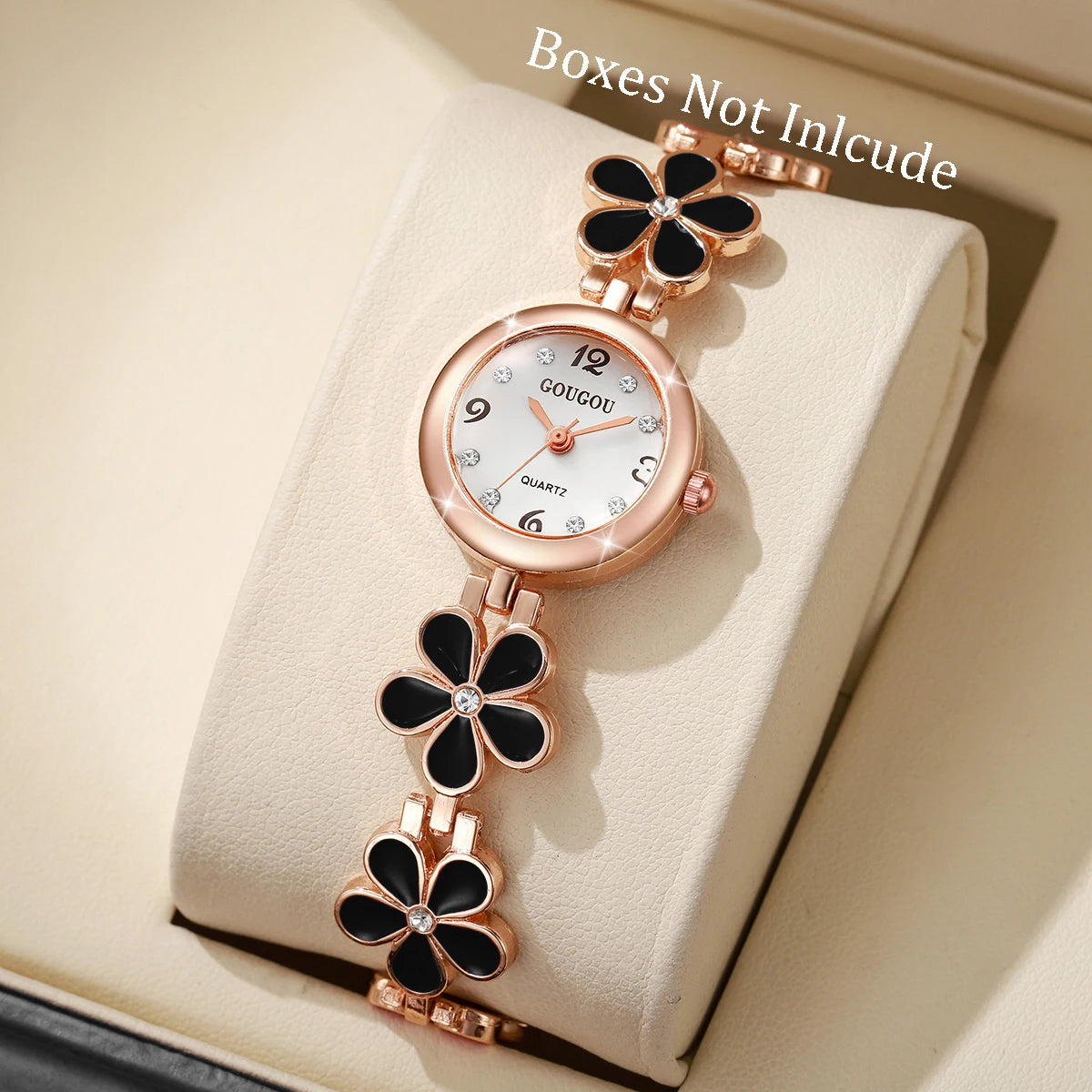 Fashion Flower Bracelet Strap Women Watches Ladies Diamond Arabic Numeral Dial Wristwatches Reloj Mujer（Without Box）