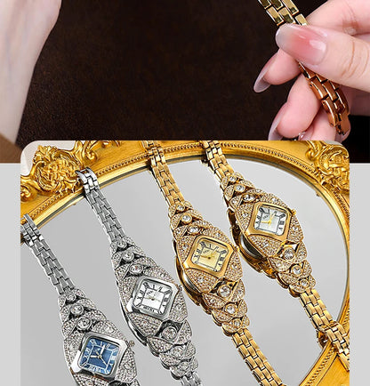 2026 New Women Watch Light Luxury Brand Diamond Inlaid Bracelet Watches Waterproof Ladies Fashion Quartz Clock Wristwatch Gift