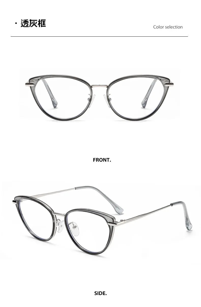 2025 Fashion Cat Eye Photochromic Myopia Glasses for Women Outdoor Color Changing UV Protection Sunglasses Near Sight Eyeglasses