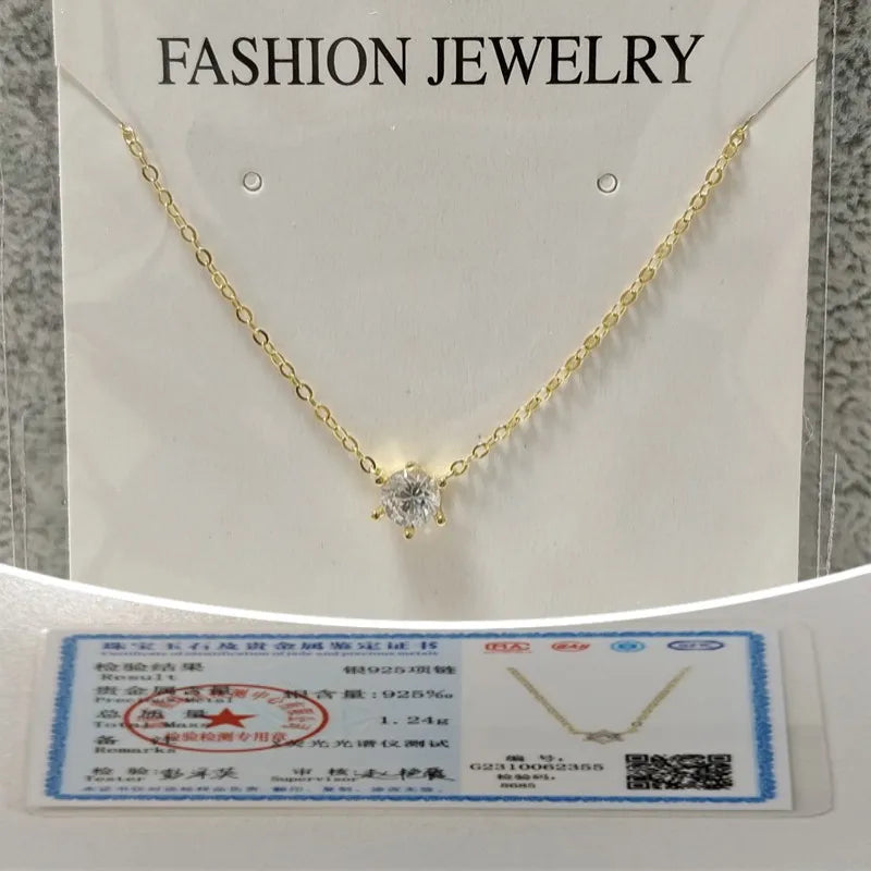 Collar de plata de ley 925 Somilia para mujer, chapado en oro rosa de 18 quilates, collar con colgante de circonita 5A, joyas finas, regalo para mamá