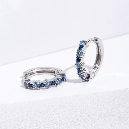 Luxury Stainless Steel Colorful Zircon Hoop Earrings For Women Fashion Korean Huggie Earrings Wedding Jewelry pendientes mujer
