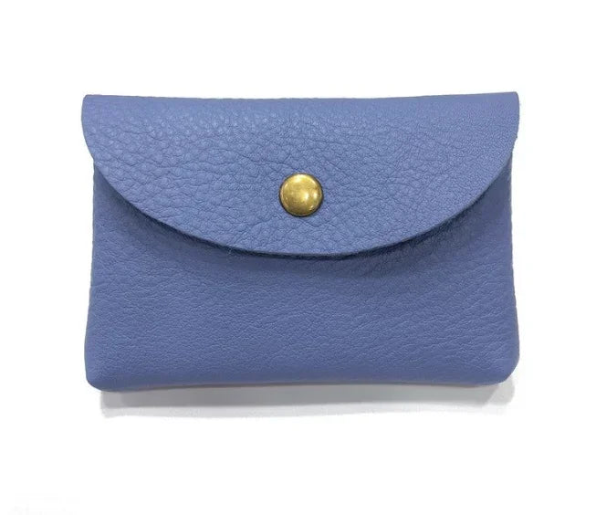 Top Layer Cowhide Fashion Buckle Money Wallet Card Holder Mini Portable Lychee Pattern Business Wallet for Men Women Coin Bag