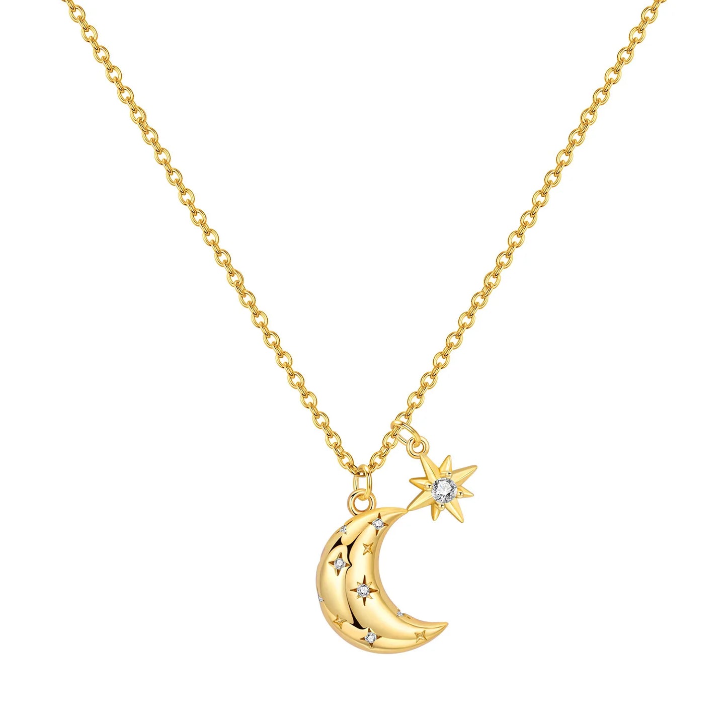 PANPOKI 925 Sterling Silver 18K Gold Heart-shaped Lock Key Necklace Pendant Necklace for Women Birthday Gifts Wedding Jewelry
