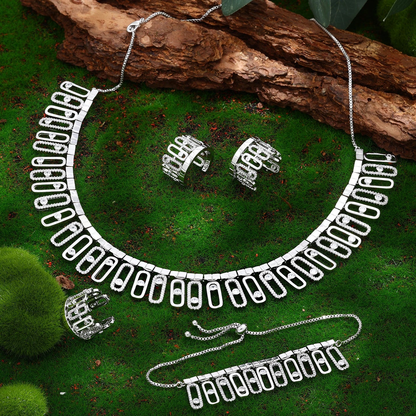 2023 Hot Selling Cubic Zirconia Bridal Wedding Jewelry Set Bridal 4-piece Set Women's Jewelry Set Jewelry Brand Reproduction