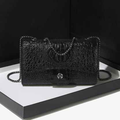 Simple Mini Crocodile Pattern Small Square Bag Summer New Style Trendy Versatile Chain