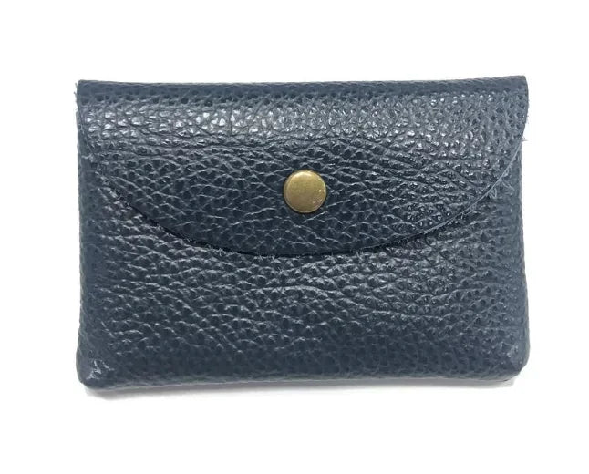 Top Layer Cowhide Fashion Buckle Money Wallet Card Holder Mini Portable Lychee Pattern Business Wallet for Men Women Coin Bag