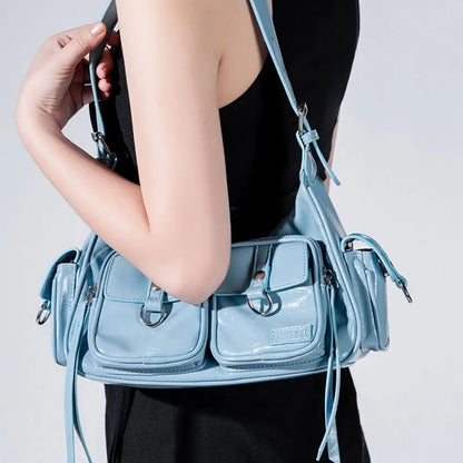 Portable Y2K Retro Shoulder Bag Multi-pocket Spicy Girl Armpit Bag Fashion Handbag Vintage Underarm Bag Streetwear