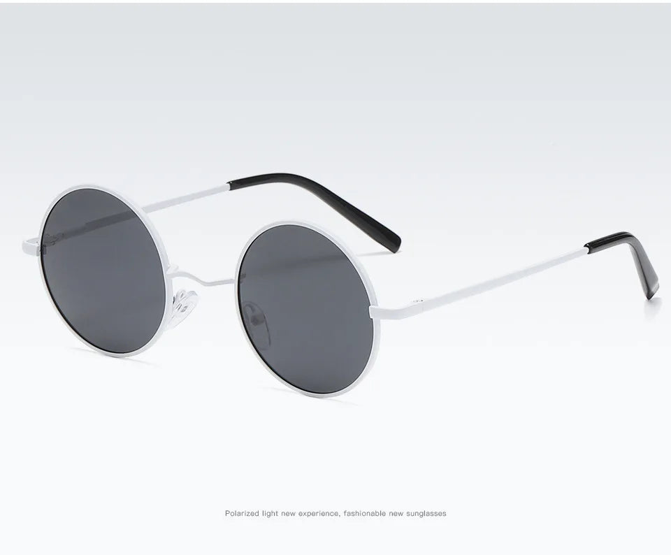 RUOBO Retro Polarized Round Metal Frame Sunglasses Eyewear For Men and Women Driving Fishing Brand Designer Sun Glasses UV400