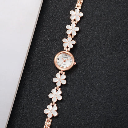 Fashion Flower Bracelet Strap Women Watches Ladies Diamond Arabic Numeral Dial Wristwatches Reloj Mujer（Without Box）