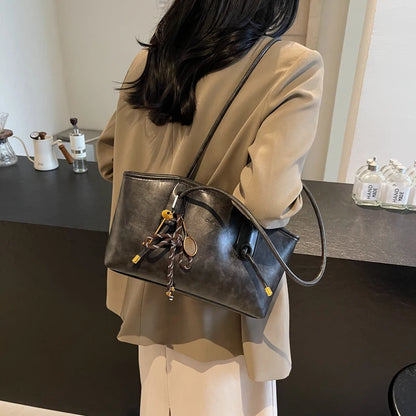 LEFTSIDE PU Leather Shoulder Bags For Women 2025 Winter Y2K Trend Female Crossbody Bag Lady Handbags And Purses Retro Tote Bag