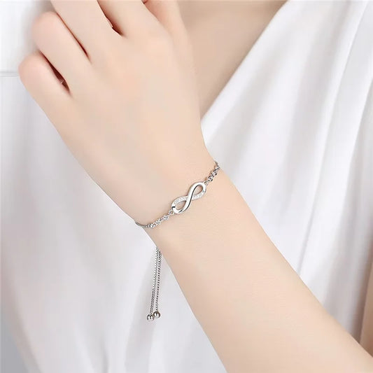New fine 925 Sterling Silver pretty Crystal Bracelets for Women Fashion Jewelry Party Wedding Accessories Valentine's Day Gifts