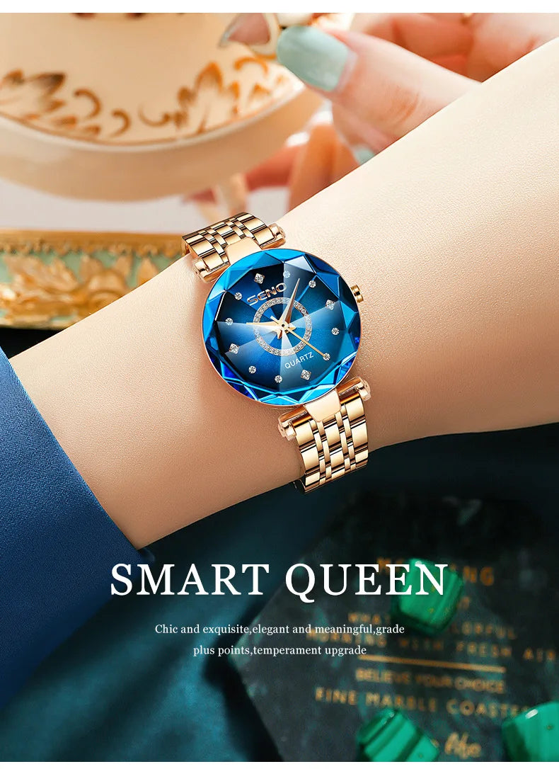 UTHAI CQ244 Waterproof Women watch Ocean Heart Diamond studded Quartz Watch Light Luxury Clock Gift,watches for woman