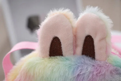 New ladies stylish slanted animals for winter furry 2024 funny cute cartoon children's Japanese single-shouldered funny bag