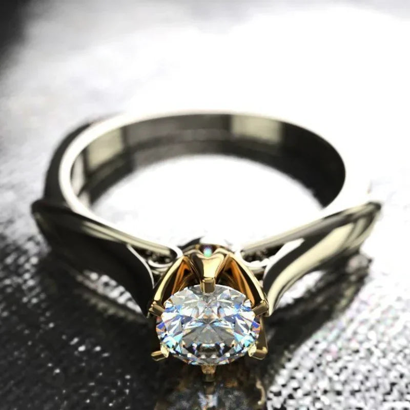 Certified Moissanite Ring for Women 925 Sterling Silver 18K Gold Plated Wedding Engagement Jewelry Anniversary Gift