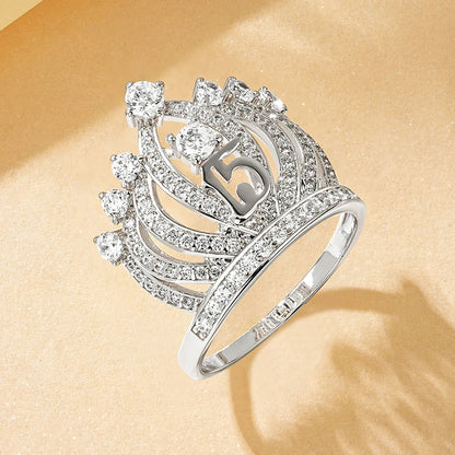 Rrjzz Dazzling Crown Female Band Eternity Rings Sparkling AAAAA Cubic Zirconia Romantic Ring for Women CZ Elegant Ring Jewelry