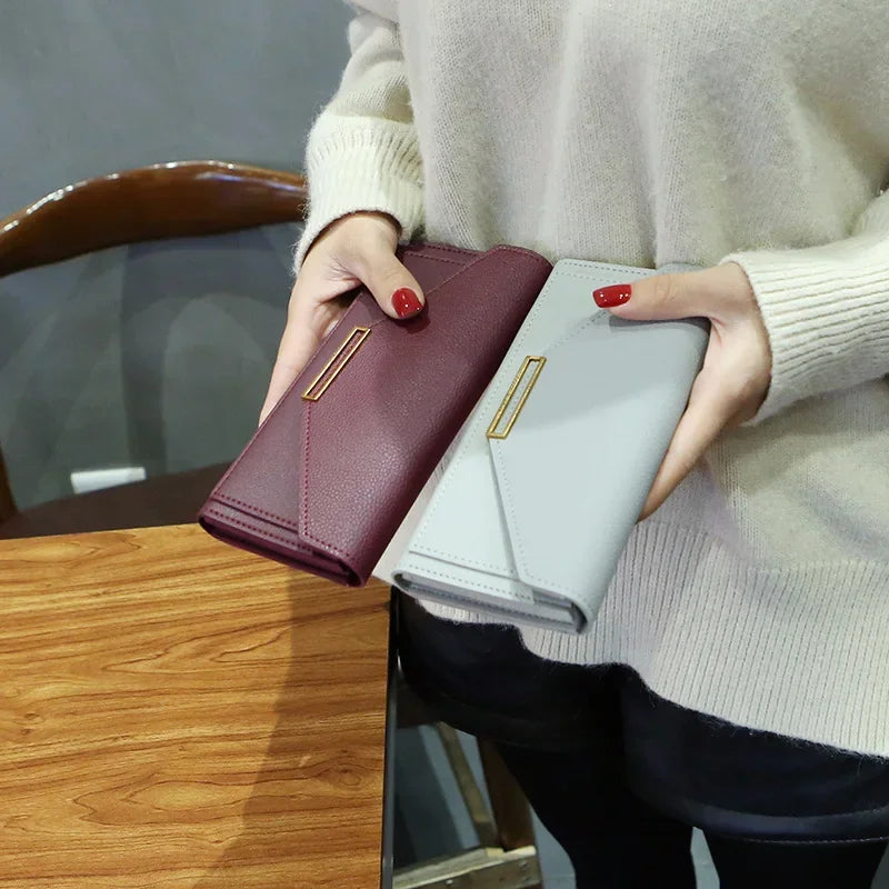 2025 New Fashion Women Wallets Leather Hasp Wallet Women's Long Design Purse Clutch Women Lady Wallet Phone Pocket Cartera Mujer