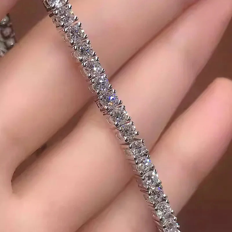 Classics Moissanite Tennis Bracelets Hot 925 Sterling Silver for Women High Quality Wedding Jewelry Accessories Fashion Gift
