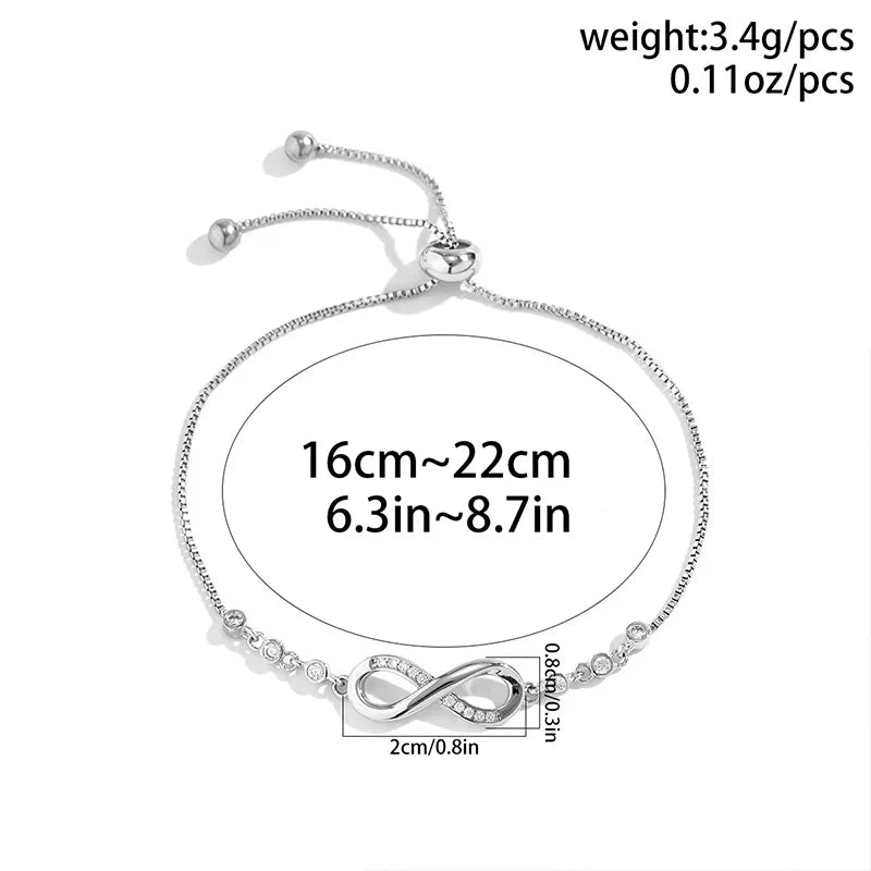 New fine 925 Sterling Silver pretty Crystal Bracelets for Women Fashion Jewelry Party Wedding Accessories Valentine's Day Gifts