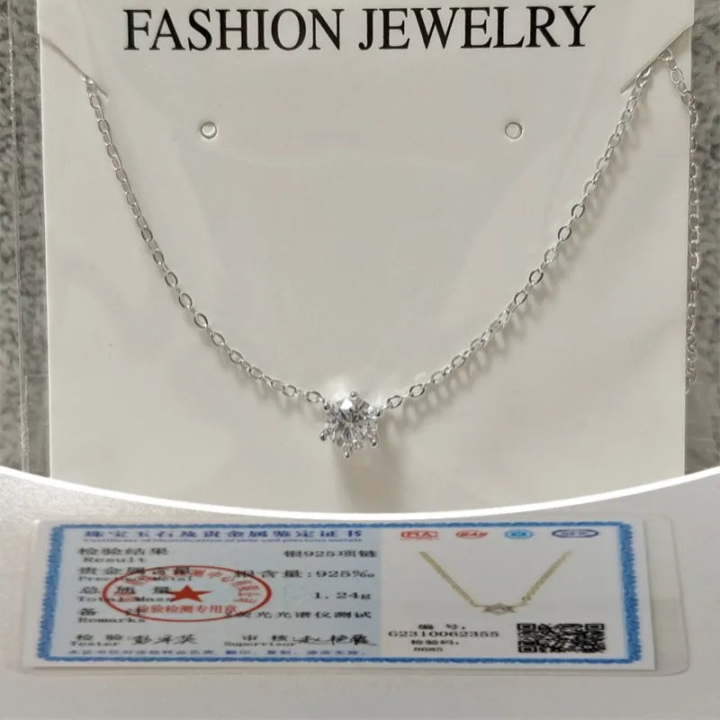 Collar de plata de ley 925 Somilia para mujer, chapado en oro rosa de 18 quilates, collar con colgante de circonita 5A, joyas finas, regalo para mamá