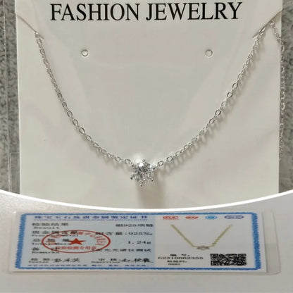 Collar de plata de ley 925 Somilia para mujer, chapado en oro rosa de 18 quilates, collar con colgante de circonita 5A, joyas finas, regalo para mamá