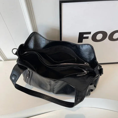 Hot Selling Soft Inner Compartment Shoulder Bag 2024High Quality Contrasting Color Women's Bag Fashion Zipper Pu Women's Handbag