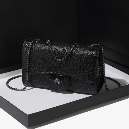 Simple Mini Crocodile Pattern Small Square Bag Summer New Style Trendy Versatile Chain