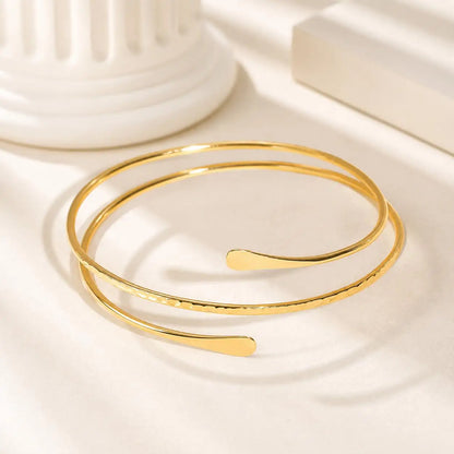 Upper Arm Cuff Bracelet for Women Minimalist Gold Plated Adjustable Open Armband Statement Party Armlet Jewelry