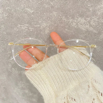 Lady Trendy Finished Myopia Glasses Women Round Frame Blue Light Blocking Eyewear Men Unisex Retro Minus Diopter Eyeglasses