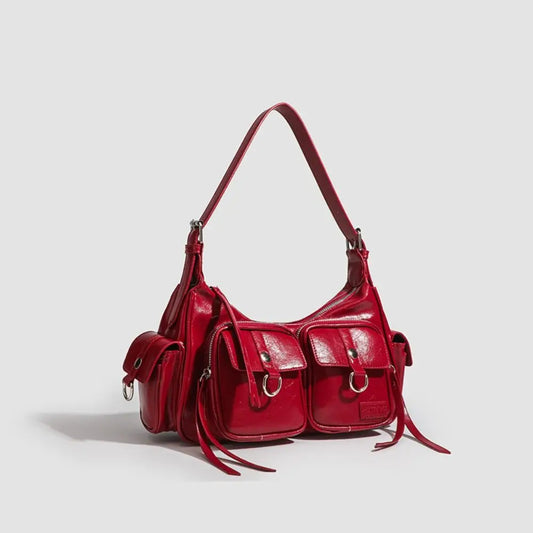 Portable Y2K Retro Shoulder Bag Multi-pocket Spicy Girl Armpit Bag Fashion Handbag Vintage Underarm Bag Streetwear