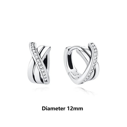 Original 925 Sterling Silver Earrings 2026 Stud Hoop Crystal Earings For Women Rose Gold Crown Heart Infinity Bee Earing Jewelry
