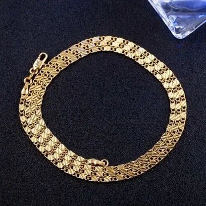Hot sale 925 Sterling Silver 18K Gold flat Clavicle chains Necklaces for Men Women wedding Jewelry Christmas gifts 40-75cm