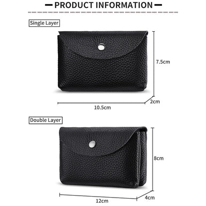 Genuine Leather Short Coin Wallets Card Holder Bag Case Portable Retro Cowhide Small Money Purse For Men Women Earphone Pouch