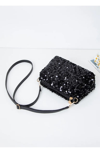 Colorful Sequins Crossbody Bag Simple INS Solid Color Sequins Shoulder Bag Underarm Bag Phone Purse Evening Clutch Bags Handbag